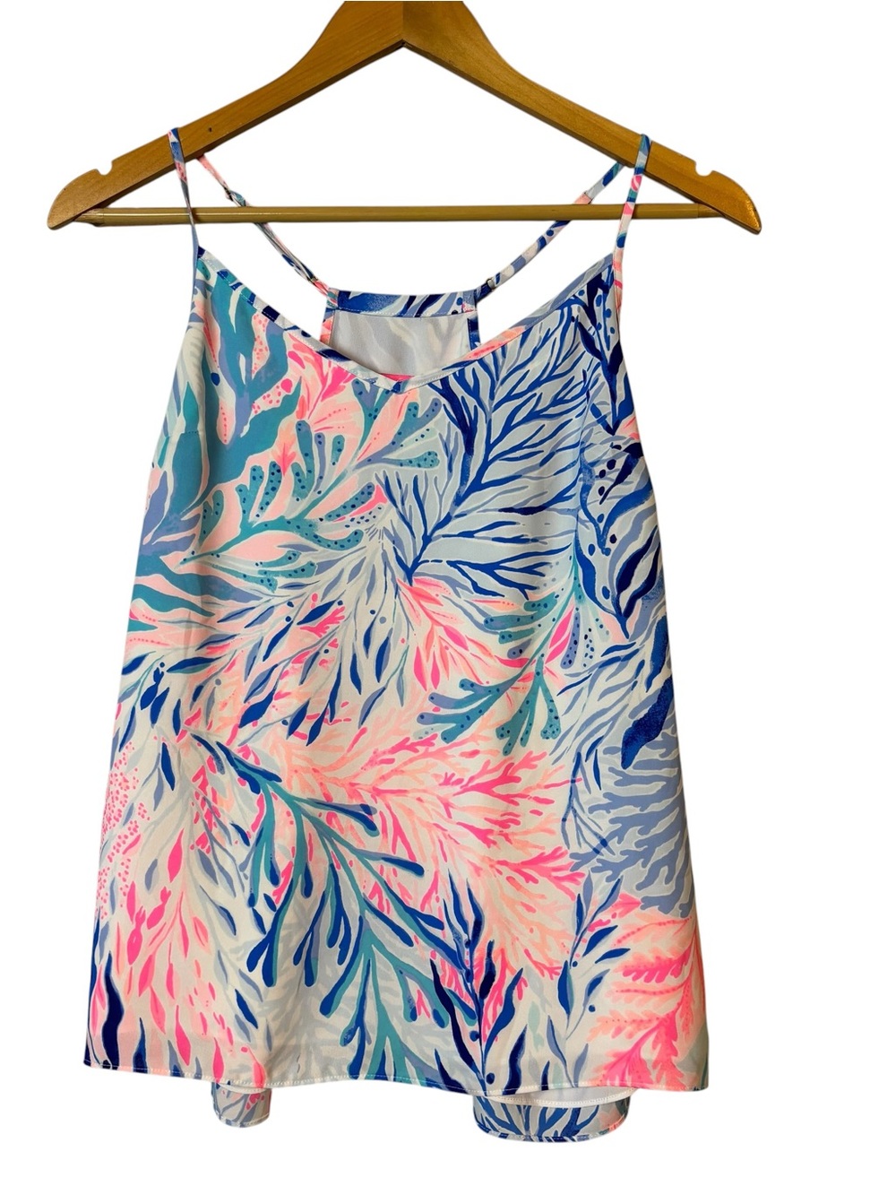 Lilly Pulitzer Pink and Blue tank Camisole top spaghetti strap women’s size S.
